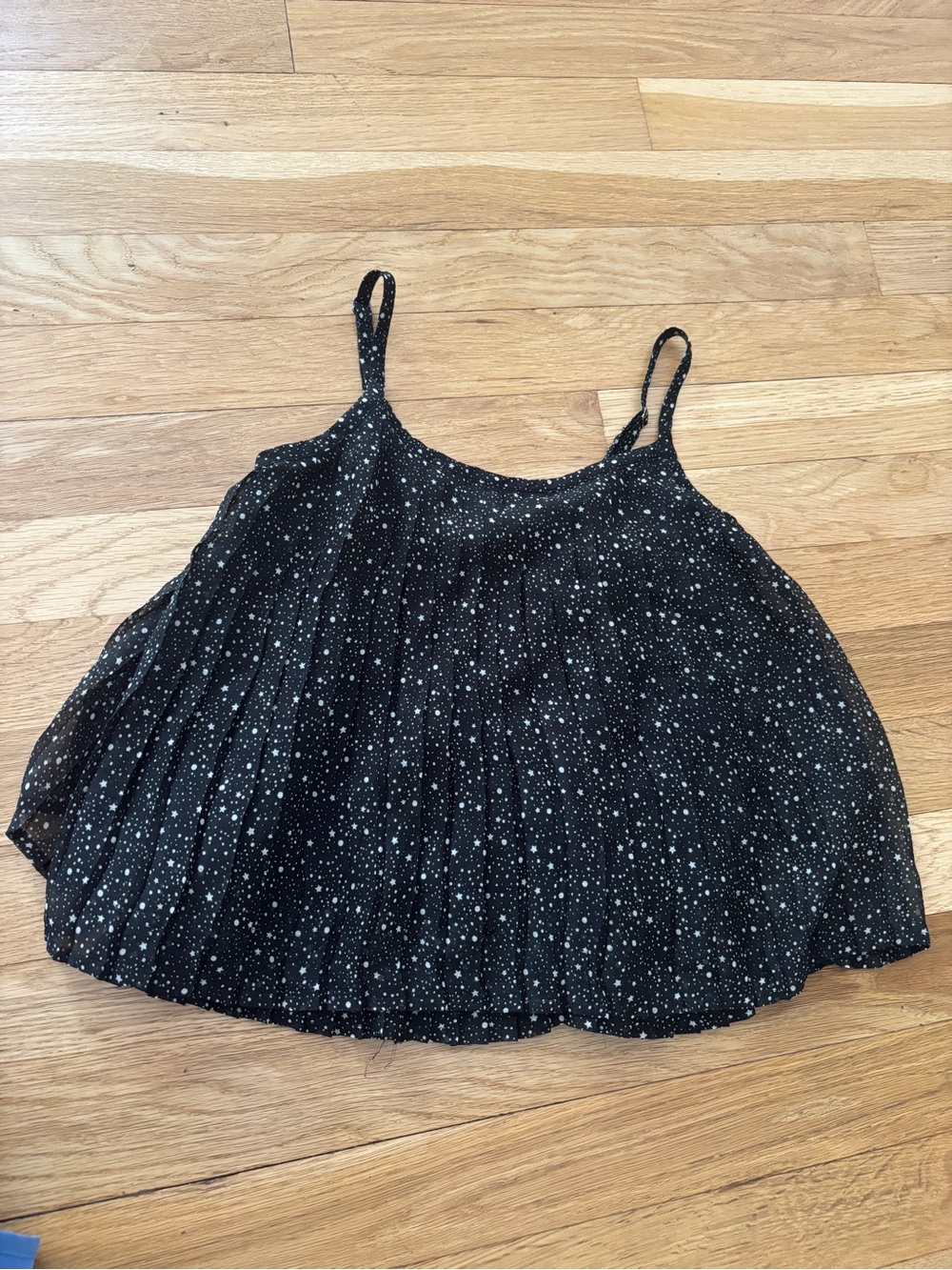 abercrombie kids Black Star-Print Pleated Cami